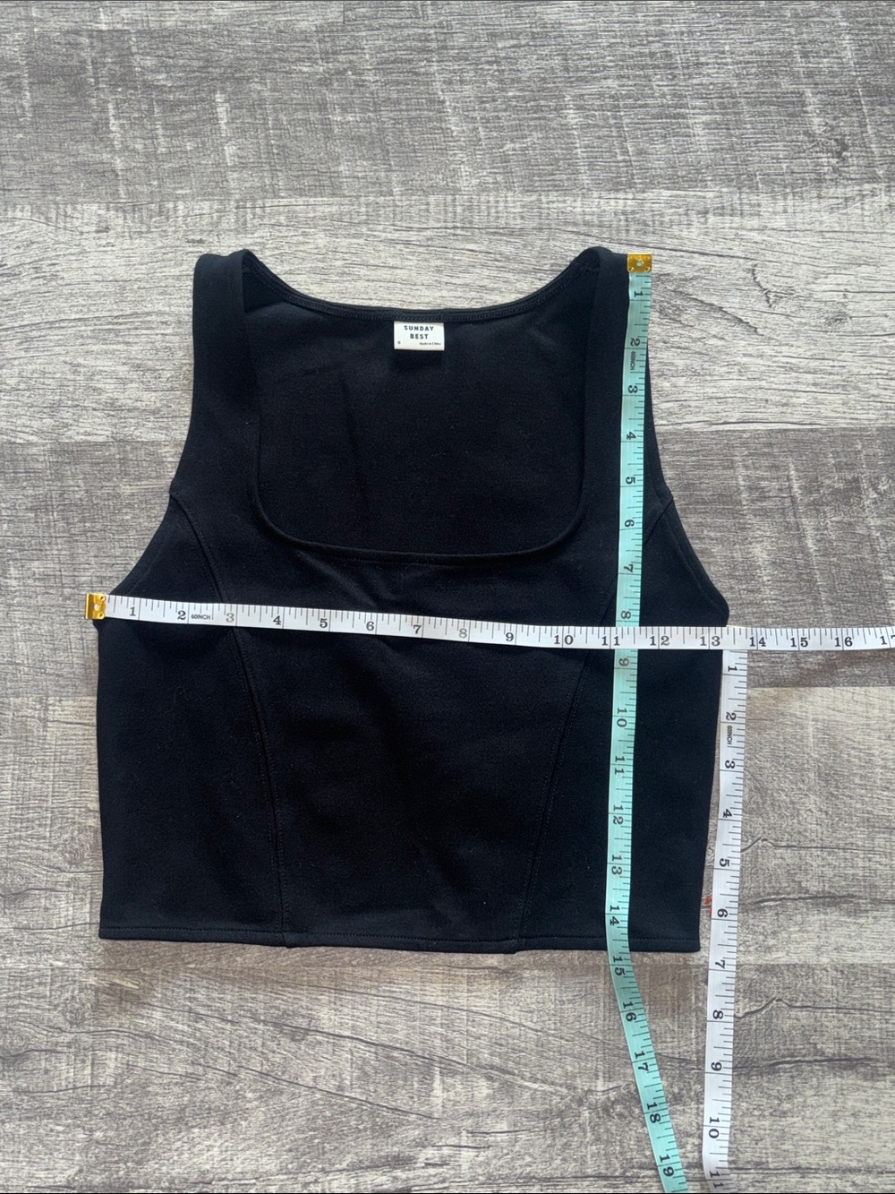 Aritizia Sunday Best Black Square-Neck Crop Top - Picture 3 of 6